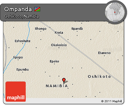 Shaded Relief 3D Map of Ompanda
