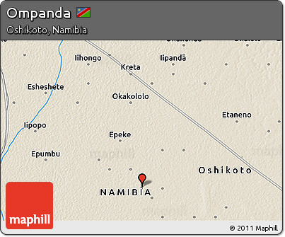 Shaded Relief 3D Map of Ompanda