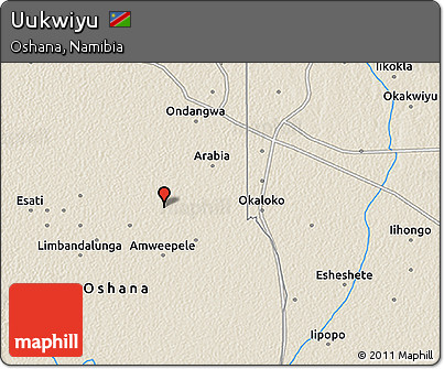 Shaded Relief 3D Map of Uukwiyu