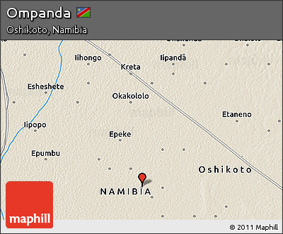 Shaded Relief 3D Map of Ompanda