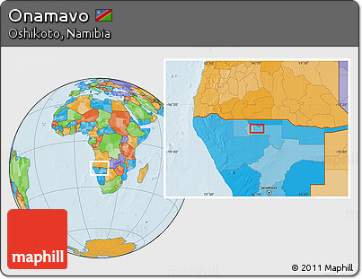 Political Location Map of Onamavo