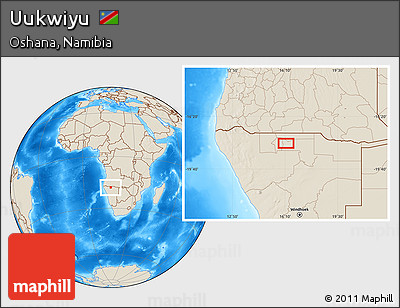 Shaded Relief Location Map of Uukwiyu