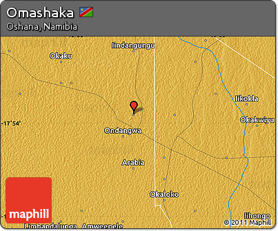Physical Map of Omashaka