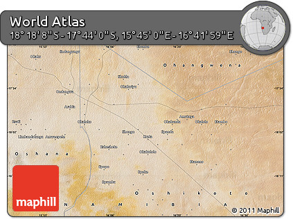 Satellite Map of the Area around 18° 1' 4" S, 16° 13' 30" E