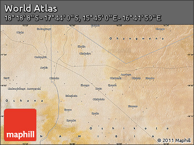 Satellite Map of the Area around 18° 1' 4" S, 16° 13' 30" E