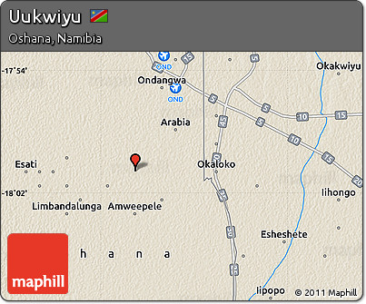 Shaded Relief Map of Uukwiyu