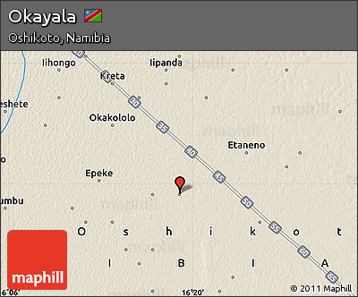 Shaded Relief Map of Okayala