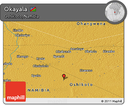 Physical Panoramic Map of Okayala
