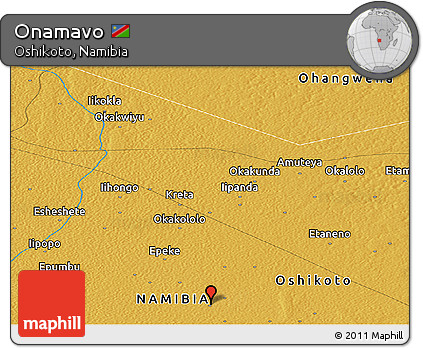 Physical Panoramic Map of Onamavo