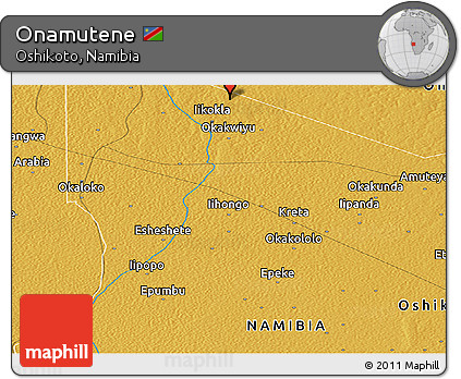 Physical Panoramic Map of Onamutene