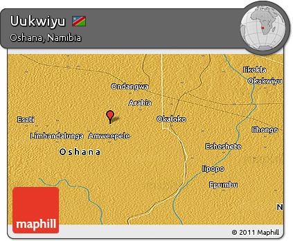 Physical Panoramic Map of Uukwiyu