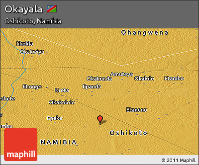 Physical Panoramic Map of Okayala