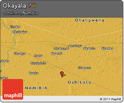Physical Panoramic Map of Okayala