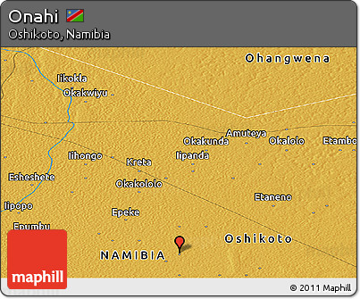 Physical Panoramic Map of Onahi