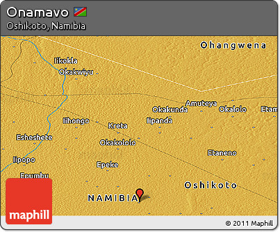 Physical Panoramic Map of Onamavo
