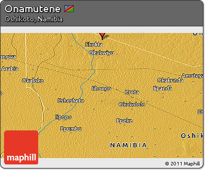 Physical Panoramic Map of Onamutene