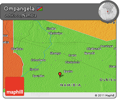 Political Panoramic Map of Ompangela