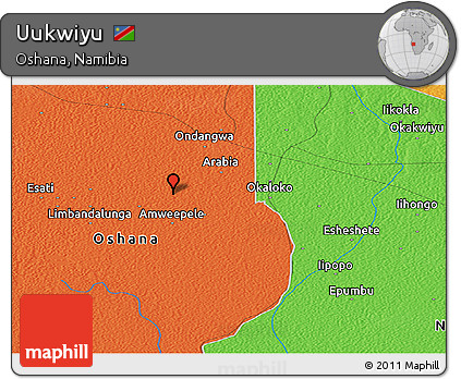 Political Panoramic Map of Uukwiyu