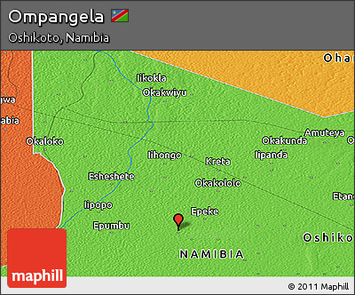 Political Panoramic Map of Ompangela