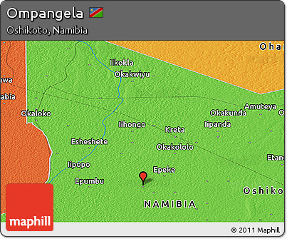 Political Panoramic Map of Ompangela