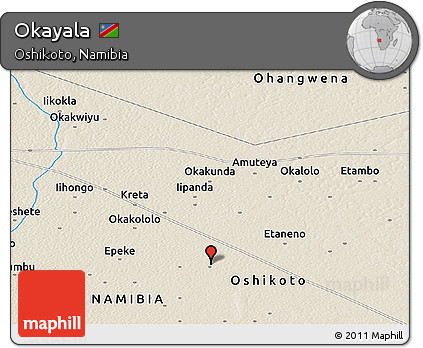 Shaded Relief Panoramic Map of Okayala