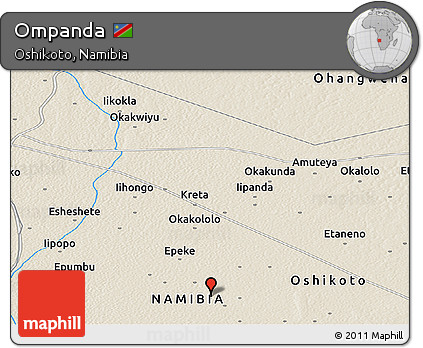 Shaded Relief Panoramic Map of Ompanda