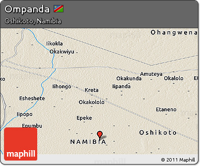 Shaded Relief Panoramic Map of Ompanda