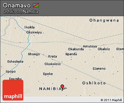 Shaded Relief Panoramic Map of Onamavo