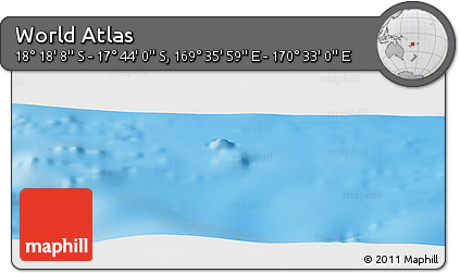 Physical Panoramic Map of the Area around 18° 1' 4" S, 170° 4' 29" E