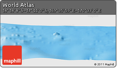 Physical Panoramic Map of the Area around 18° 1' 4" S, 170° 4' 29" E