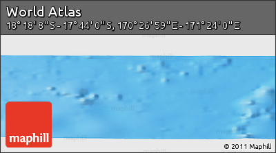 Physical Panoramic Map of the Area around 18° 1' 4" S, 170° 55' 30" E