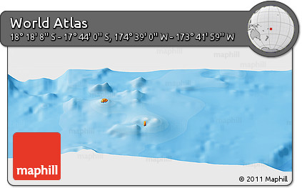 Political Panoramic Map of the Area around 18° 1' 4" S, 174° 10' 30" W