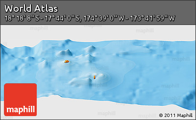 Political Panoramic Map of the Area around 18° 1' 4" S, 174° 10' 30" W