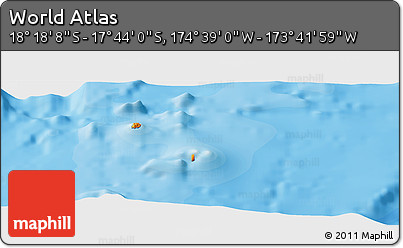 Political Panoramic Map of the Area around 18° 1' 4" S, 174° 10' 30" W