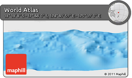 Physical Panoramic Map of the Area around 18° 1' 4" S, 175° 10' 30" E