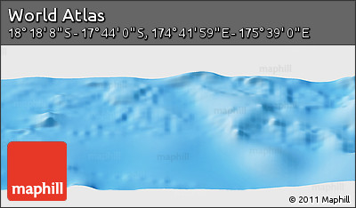 Physical Panoramic Map of the Area around 18° 1' 4" S, 175° 10' 30" E