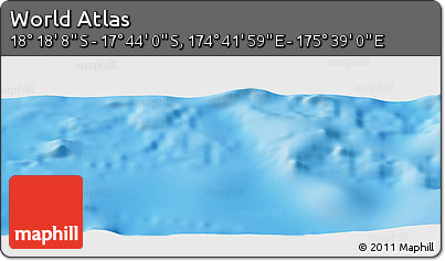 Physical Panoramic Map of the Area around 18° 1' 4" S, 175° 10' 30" E