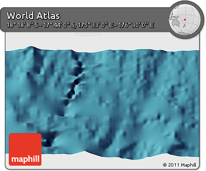 Satellite 3D Map of the Area around 18° 1' 4" S, 176° 1' 30" E