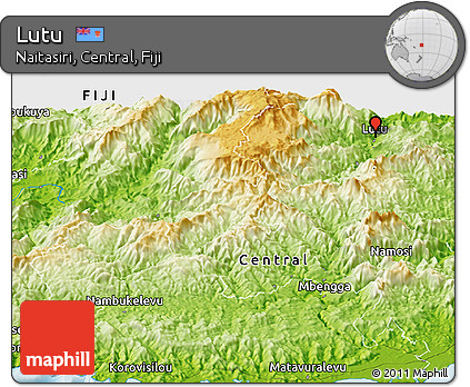 Physical Panoramic Map of Lutu