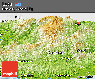 Physical Panoramic Map of Lutu