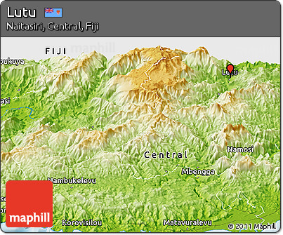 Physical Panoramic Map of Lutu