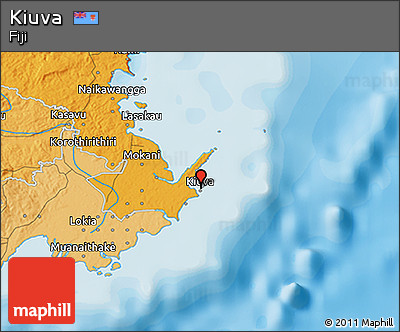 Political 3D Map of Kiuva
