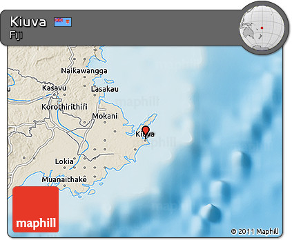 Shaded Relief 3D Map of Kiuva