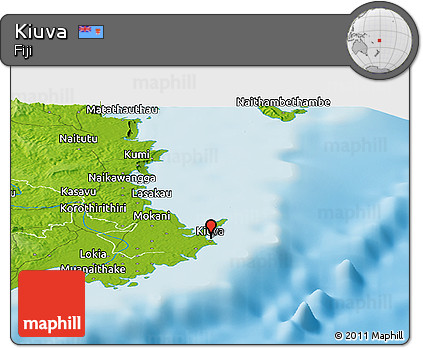 Physical Panoramic Map of Kiuva