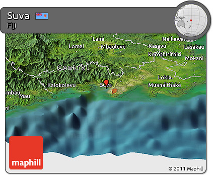 Satellite Panoramic Map of Suva