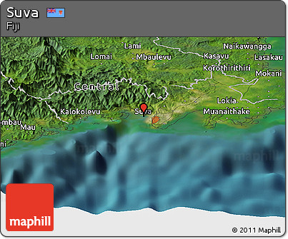 Satellite Panoramic Map of Suva