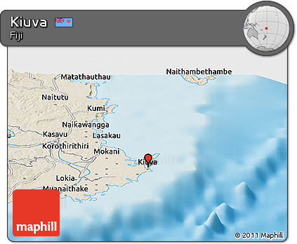 Shaded Relief Panoramic Map of Kiuva