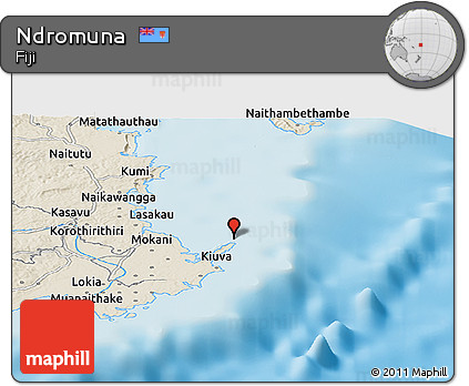 Shaded Relief Panoramic Map of Ndromuna