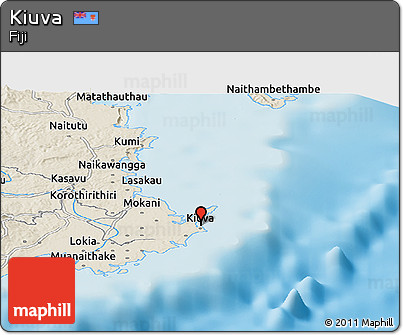 Shaded Relief Panoramic Map of Kiuva