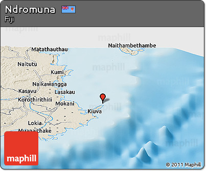 Shaded Relief Panoramic Map of Ndromuna